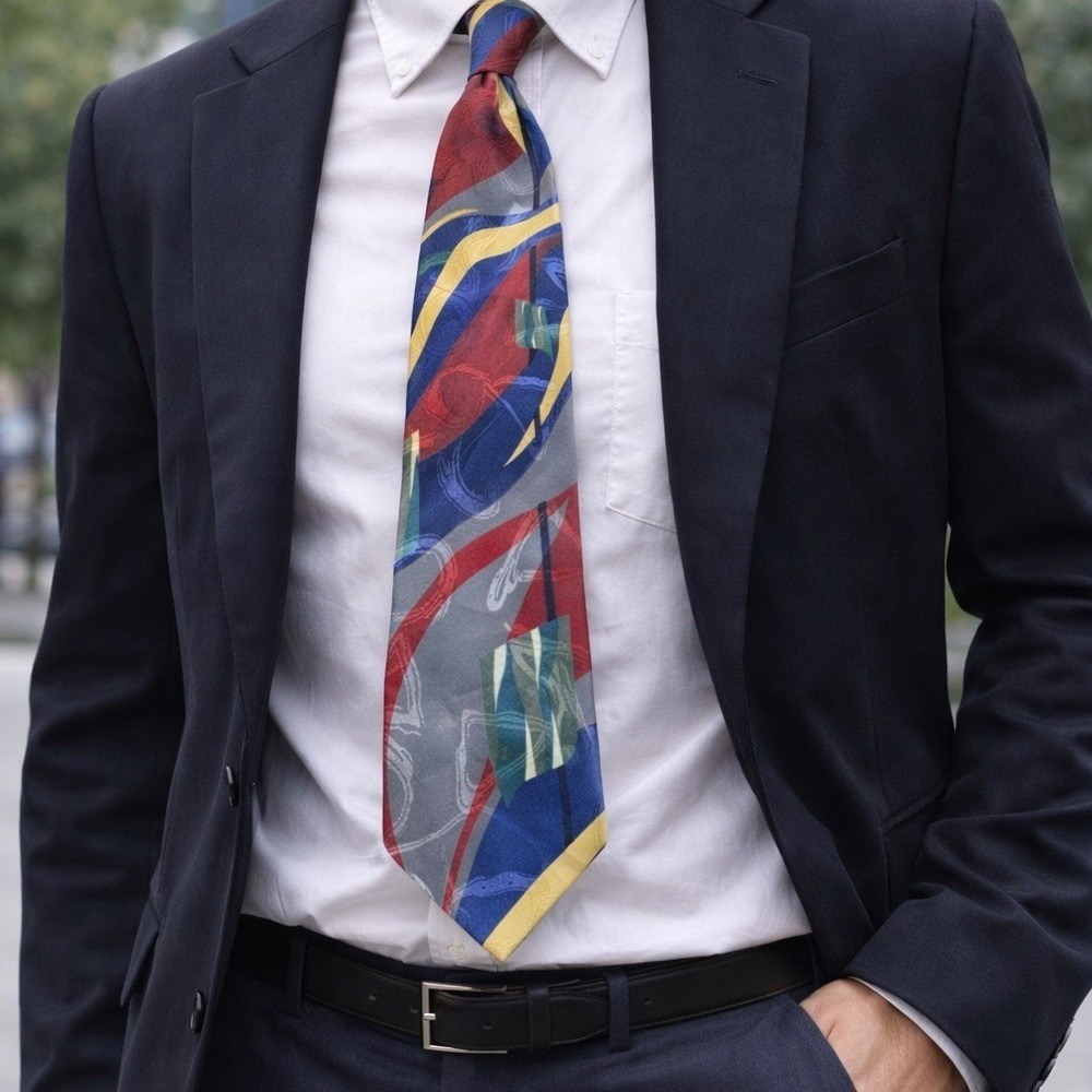 Ketch Classics Men's Tie 100% Polyester Made in USA 55" X 3 3/4" Geometric